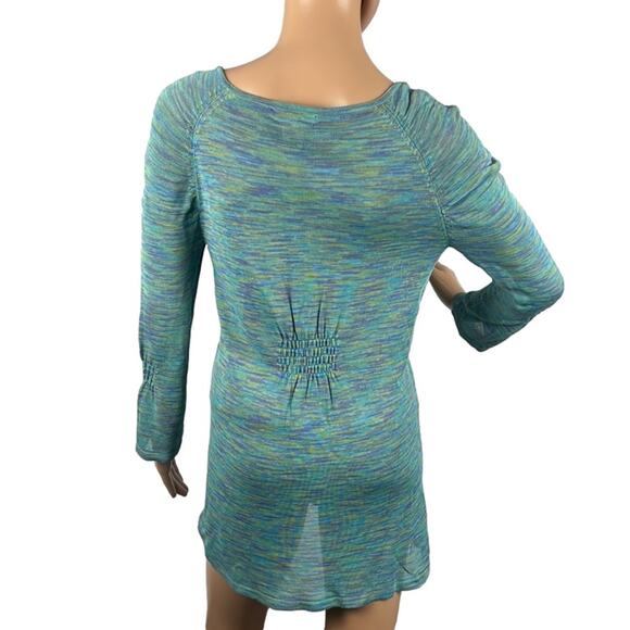 Sundance Women’s Ruched Space dyed Shirt Rayon Stretch SZ S Performance Gorpcore - Picture 3 of 9